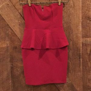 Charlotte Russe Red Strapless Dress - M